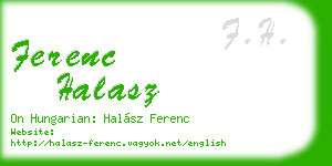 ferenc halasz business card